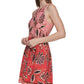 Vince Camuto Women's Mixed Print Darted Dress Pink Size 14