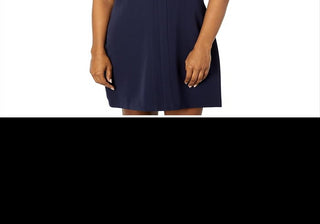 Vince Camuto Women's Laguna Shift Crepe in Black Size Medium with Chiffon Back Detail