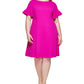 Jessica Howard Women's Flutter Sleeve Fit & Flare Dress Pink Size 22W