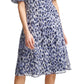 Jessica Howard Women's Cheetah-Print Midi Dress Blue Size 14 Petite