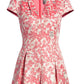 Vince Camuto Women's Floral Metallic Jacquard Fit & Flare Dress Orange Size 8