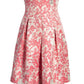 Vince Camuto Women's Floral Metallic Jacquard Fit & Flare Dress Orange Size 8