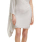 Vince Camuto Women's One Shoulder Metallic Bodycon Dress White Size 10