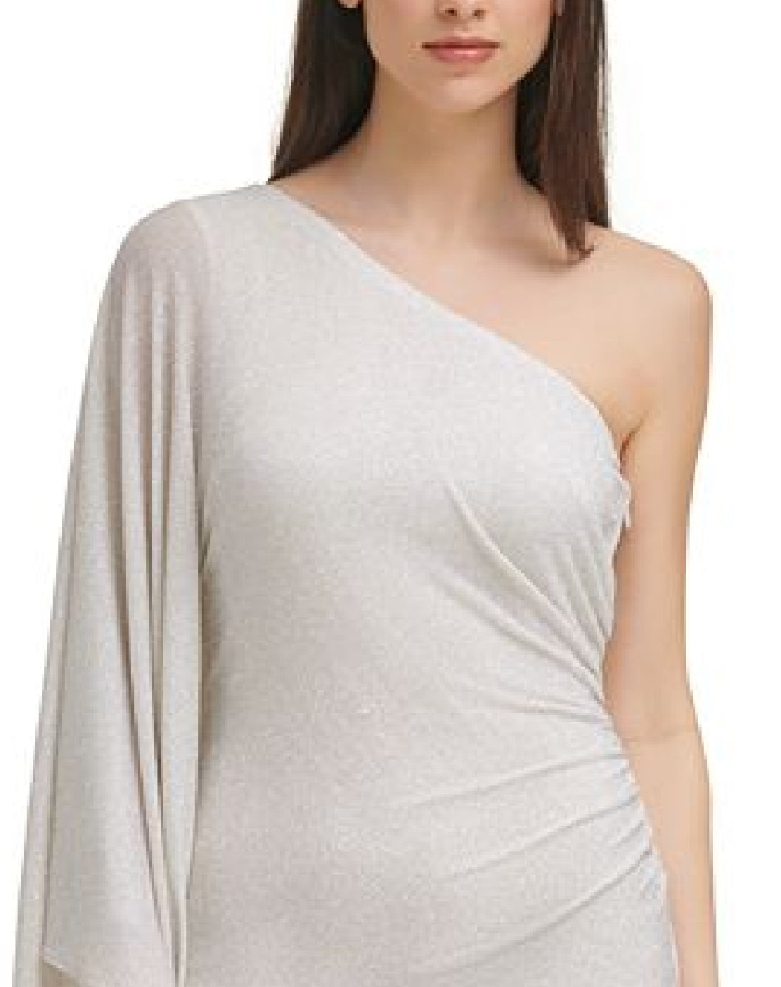Vince Camuto Women's One Shoulder Metallic Bodycon Dress White Size 10