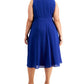 Jessica Howard Women's Ruffled Midi Dress Blue Size 22W