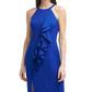 Vince Camuto Women's Halter Neck Laguna Crepe Body Con Dress Blue Size 14