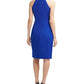Vince Camuto Women's Halter Neck Laguna Crepe Body Con Dress Blue Size 8