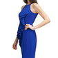 Vince Camuto Women's Halter Neck Laguna Crepe Body Con Dress Blue Size 8