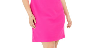 Jessica Howard Women's Applique Shift Dress Pink Size 14W