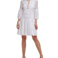 Vince Camuto Women's Eyelet Fit & Flare Dress White Size 8