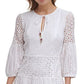Vince Camuto Women's Eyelet Fit & Flare Dress White Size 8