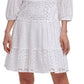 Vince Camuto Women's Eyelet Fit & Flare Dress White Size 8