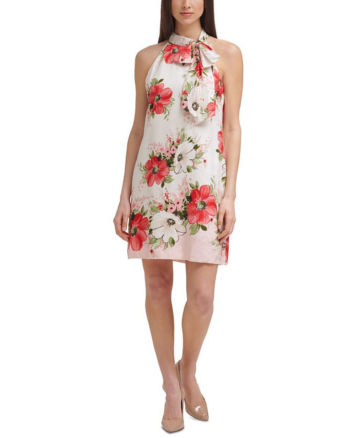 Vince Camuto Women's Floral Print Shift Dress Pink Size 6