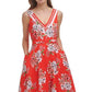 Vince Camuto Women's Sleeveless Handkerchief Hem Midi Dress Red Size 12