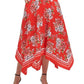Vince Camuto Women's Sleeveless Handkerchief Hem Midi Dress Red Size 12