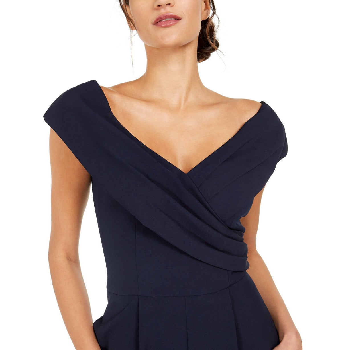 Vince Camuto Women's Cap Sleeve V Neck Evening Wide Leg Jumpsuit Blue Size 4