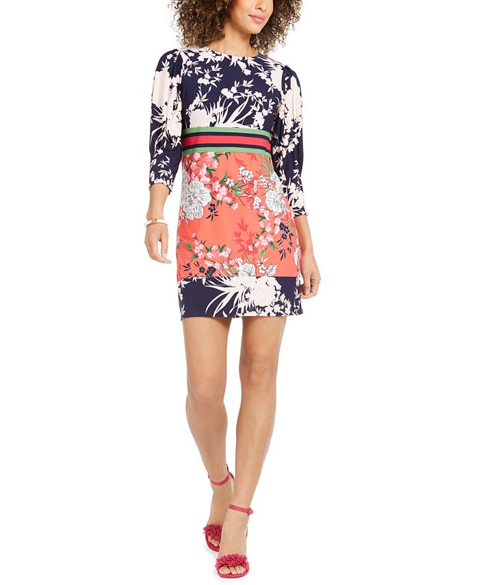Vince Camuto Women's Mixed Floral Shift Dress Pink Size 12
