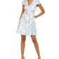 Vince Camuto Women's Belted Jacquard Dress Blue Size 8