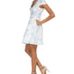Vince Camuto Women's Belted Jacquard Dress Blue Size 8