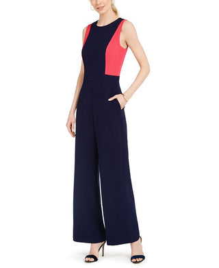 Vince Camuto Women's Colorblocked Jumpsuit Red Size 8
