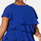 Jessica Howard Women's Chiffon Tiered Dress Blue Size 20W