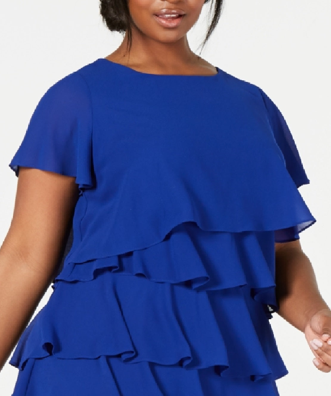 Jessica Howard Women's Chiffon Tiered Dress Blue Size 20W