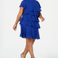 Jessica Howard Women's Chiffon Tiered Dress Blue Size 20W
