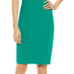 Vince Camuto Women's Asymmetrical Neck Cocktail Dress Green Size 14