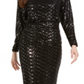Vince Camuto Women's Ruched Glitter Gown Black Size 12