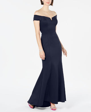 Vince Camuto Women's Off-The-Shoulder Gown Blue Size 12