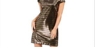 Vince Camuto Women's Metallic Sheath Dress Black Size 12