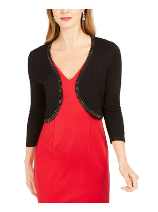 Jessica Howard Women's Stud Trim Bolero Jacket Black Size Petite