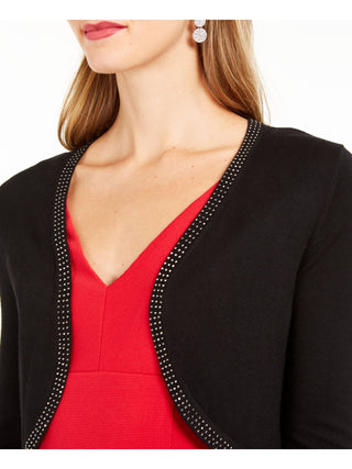 Jessica Howard Women's Stud Trim Bolero Jacket Black Size Petite