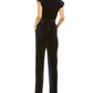Jessica Howard Women's Flutter Sleeve Velvet Jumpsuit Black Size 4 Petite