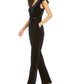 Jessica Howard Women's Flutter Sleeve Velvet Jumpsuit Black Size 4 Petite