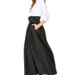 Jessica Howard Women's Belted Color Block 3/4 Sleeve Collared Maxi Fit Flare Formal Dress White Size 6 Petite