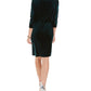 Jessica Howard Women's Velvet Cowl Neck Dress Green Size 12 Petite