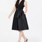 Jessica Howard Women's Ruffled Collar Fit & Flare Dress Black Size 6