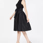 Jessica Howard Women's Ruffled Collar Fit & Flare Dress Black Size 6