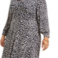 Women's Dress Plus Sheath Cheetah-Print Navy Size 14W