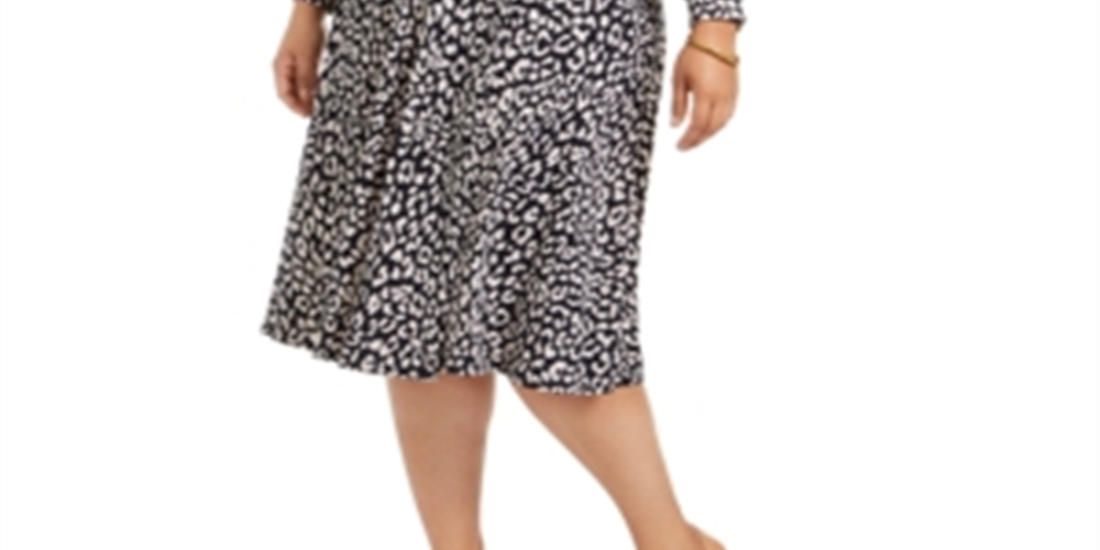 Women's Dress Plus Sheath Cheetah-Print Navy Size 14W