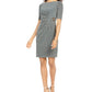 Jessica Howard Women's Printed Embellished Sheath Dress Green Size 4Petite