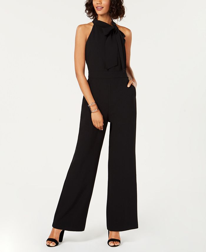 Vince Camuto Women's Bow Halter Jumpsuit Black Size 10 Petite