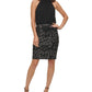 Vince Camuto Women's Halter Neck Geo Embellished Blouson Dress Black Size 2