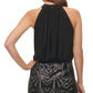 Vince Camuto Women's Halter Neck Geo Embellished Blouson Dress Black Size 2