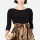Jessica Howard Women's 3/4 Sleeve Knee Length Peasant Party Dress Brown Size 8