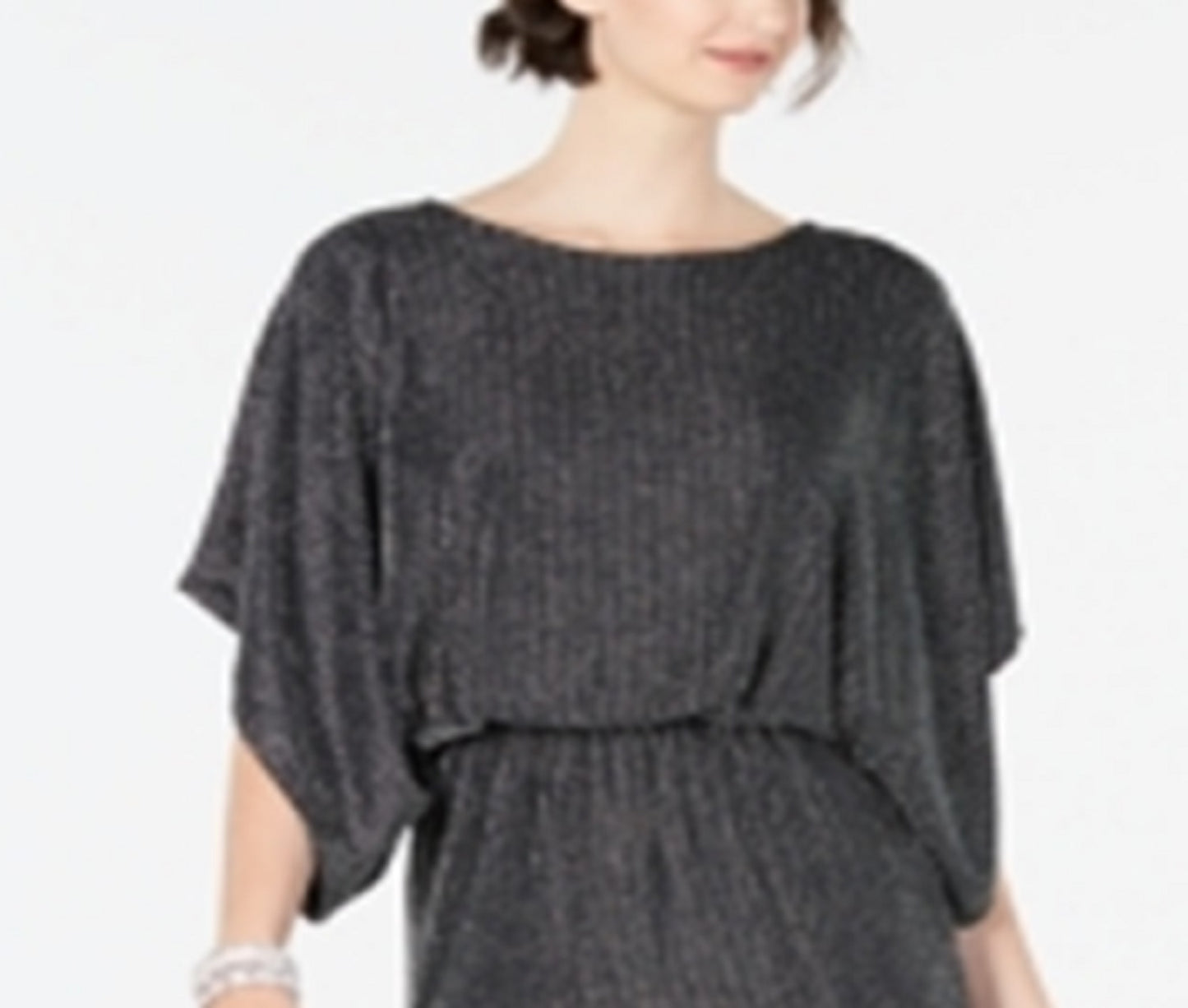 Jessica Howard Women's Metallic Blouson Dress Silver Size 8 Petite