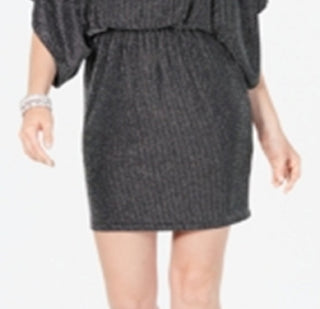 Jessica Howard Women's Metallic Blouson Dress Silver Size 8 Petite