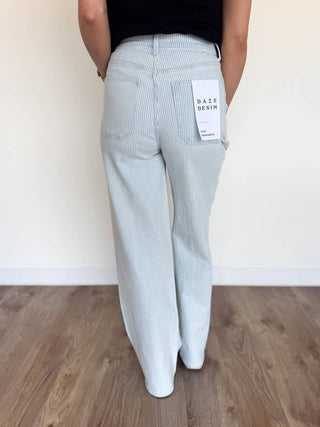 Daze - Zaria Wide Leg Pinstripe Jeans