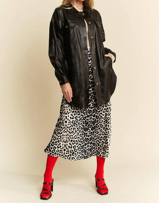 Trendsi - Davi & Dani Leopard Animal Print Long Length Skirt